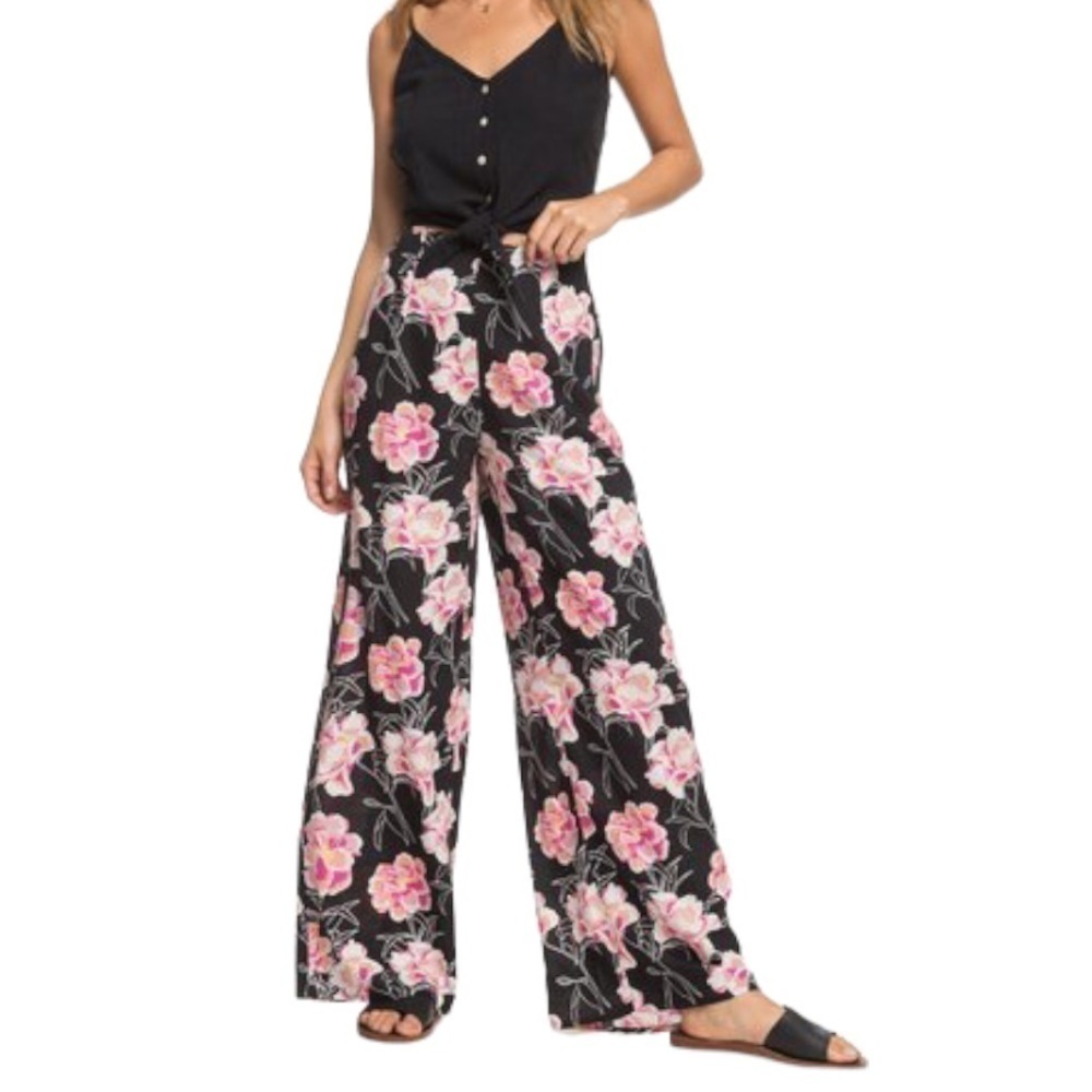Roxy beside me wide leg viscose pants